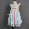 Boutique clothing wholesale  flower embroidery stripe dress